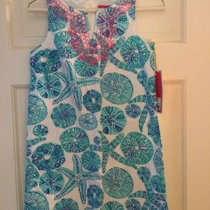 NWT girls Lilly pulitzer for target blue shell shift dress size large 10/12